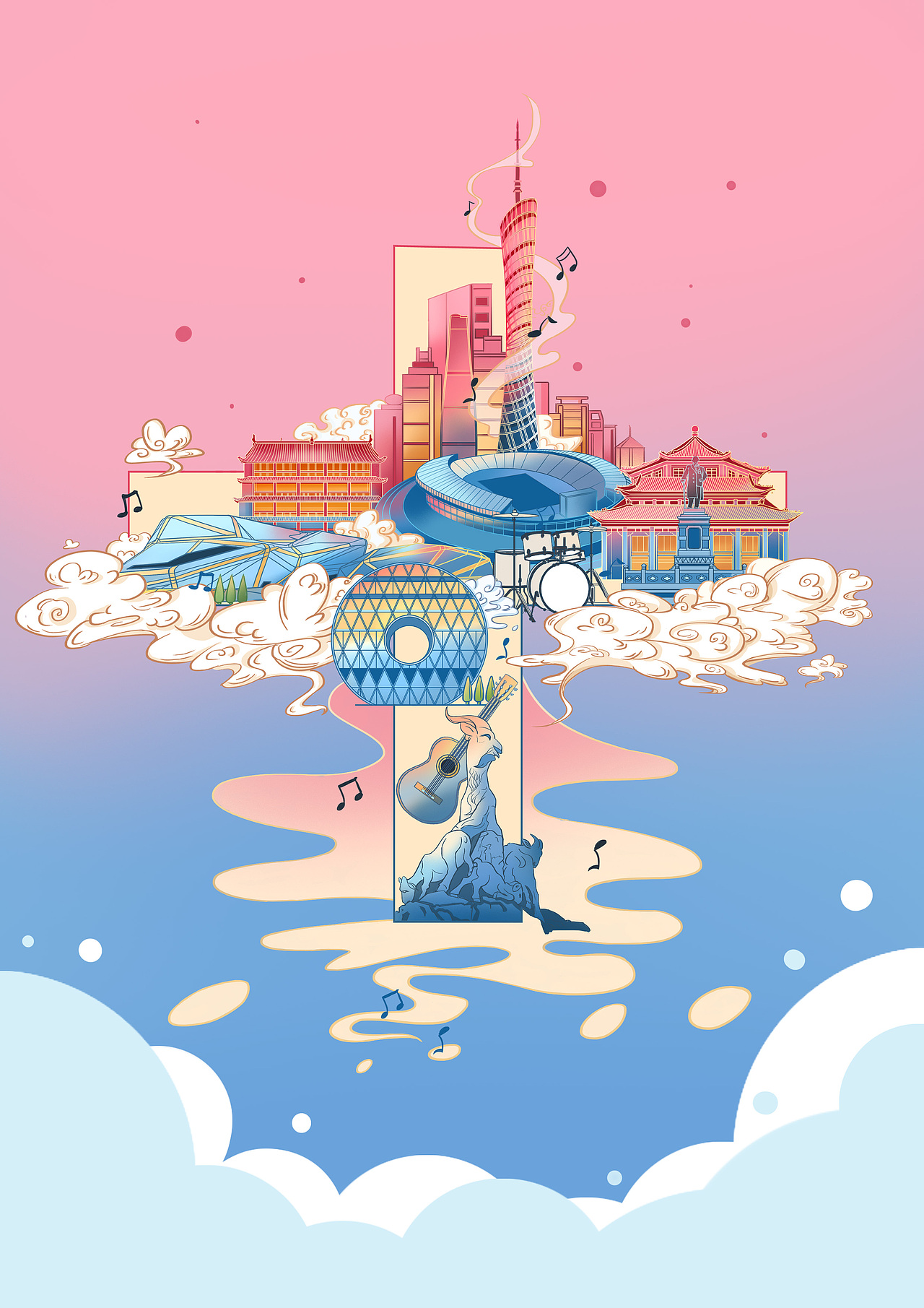 魅力广州（图ZMzMzODA3NTY0） - 商业插画 - 站酷设计师xiaonazi原创素材 - 站酷ZCOOL