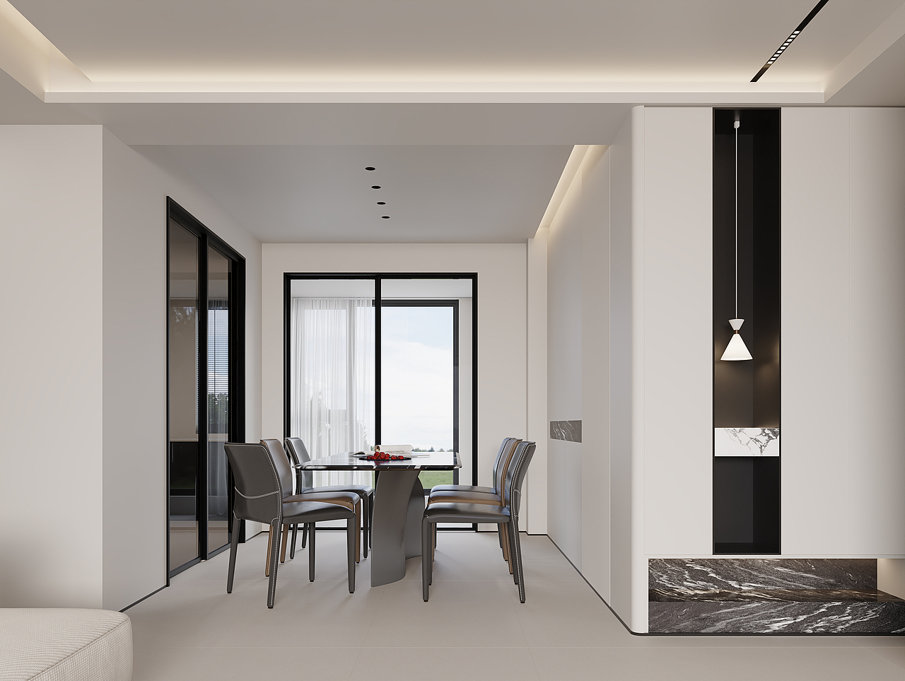 现代极简客餐厅（图ZMzY3NDcyNjE2） - 家装设计 - 站酷设计师静静表现原创素材 - 站酷ZCOOL