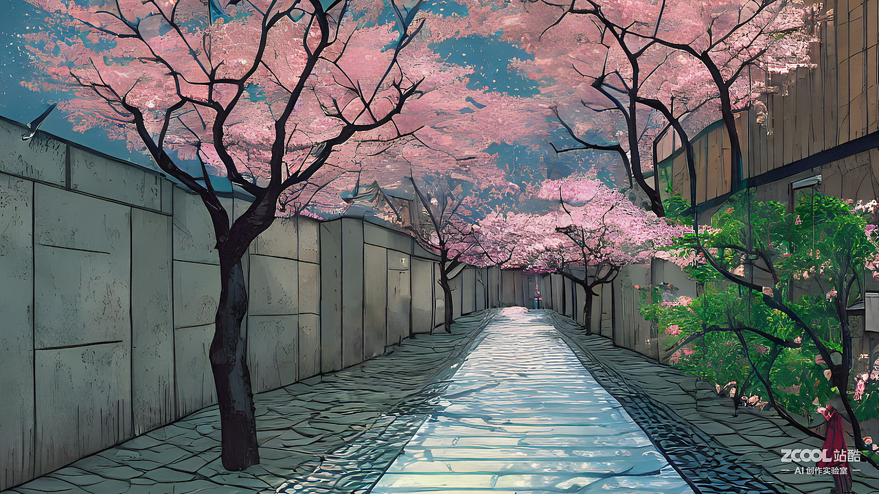 #AI创作实验室#静谧樱廊