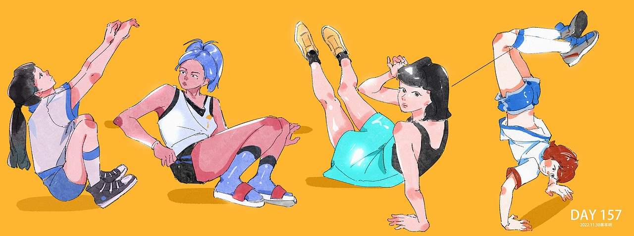 【人物隔日涂】101-172（图ZMzI2OTg5Mzg4） - 创作习作 - 站酷设计师黑羊呀原创素材 - 站酷ZCOOL