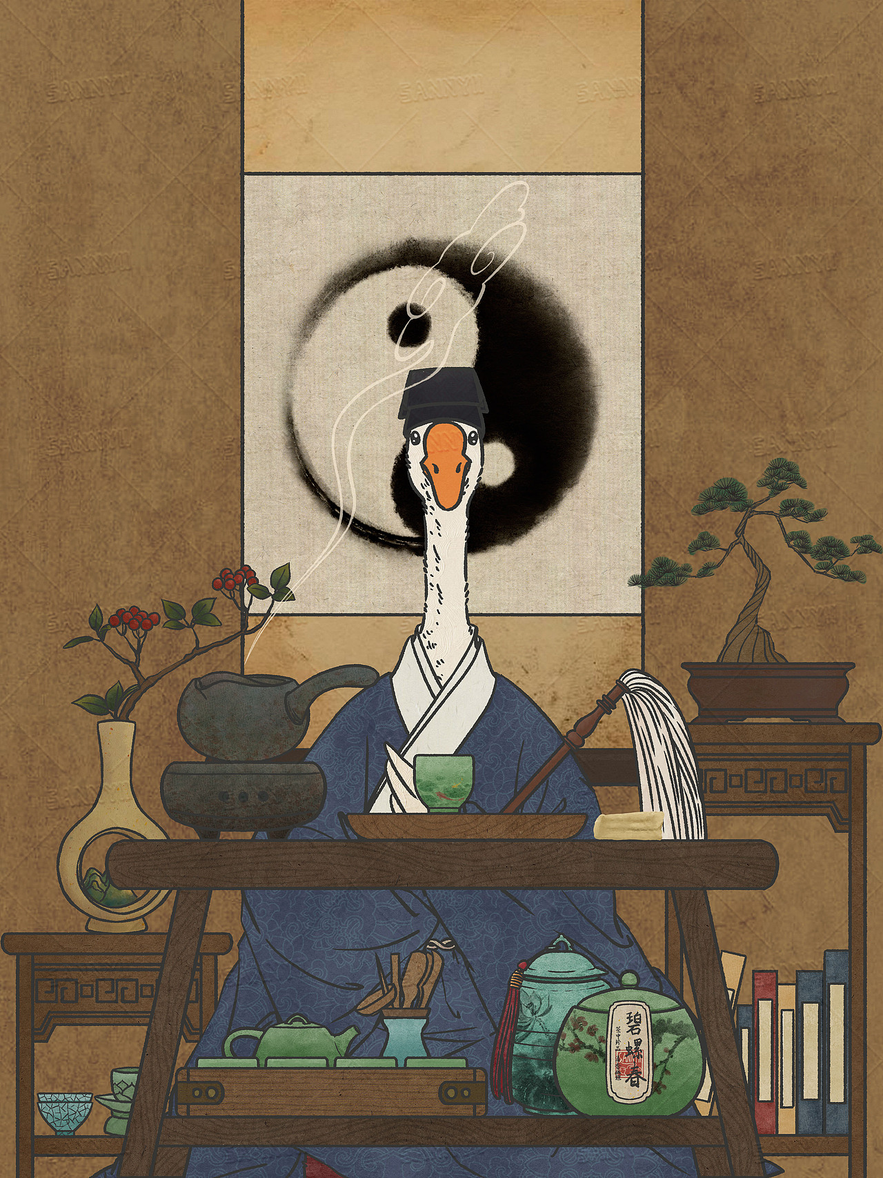 村霸改造计划之江南四大才子（图ZMzQ2MDM0NDA0） - 艺术插画 - 站酷设计师Sannyii原创素材 - 站酷ZCOOL