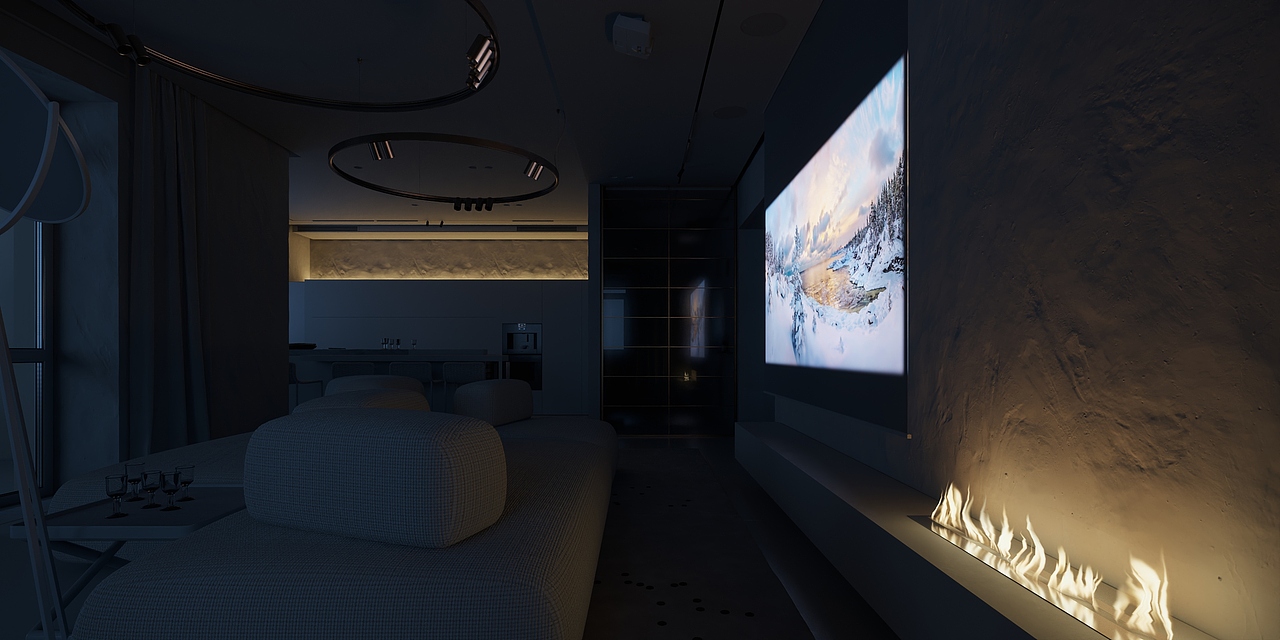 極簡的平層公寓