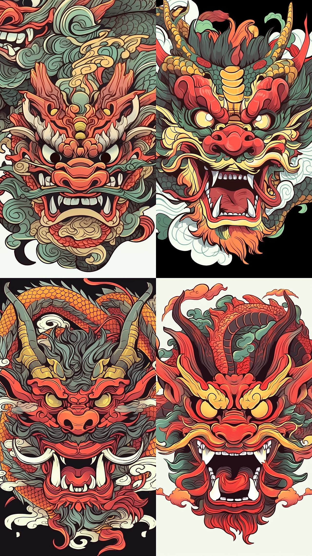 龙年龙头图案图片插画手机壳地垫插画卡通手绘（图ZMzQ0Nzk4MjI0） - 商业插画 - 站酷设计师画画的小可原创素材 - 站酷ZCOOL
