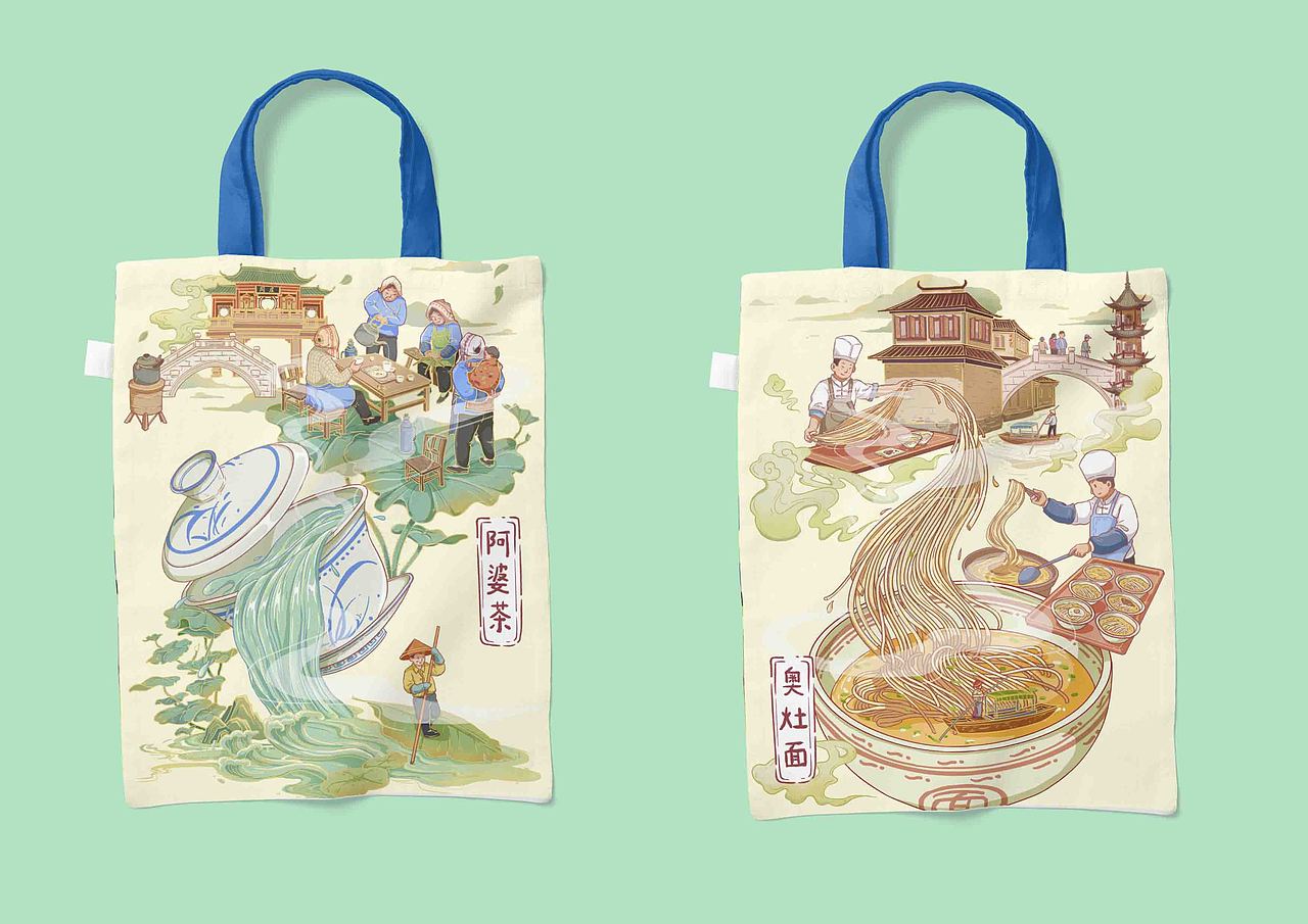 国潮插画“昆味江南”系列（图ZMzI2NDc0NDMy） - 商业插画 - 站酷设计师是海贼小胡原创素材 - 站酷ZCOOL
