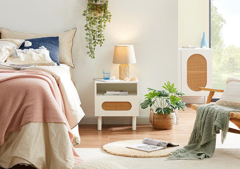 床头柜拍摄,家具拍摄,床头柜场景拍摄图