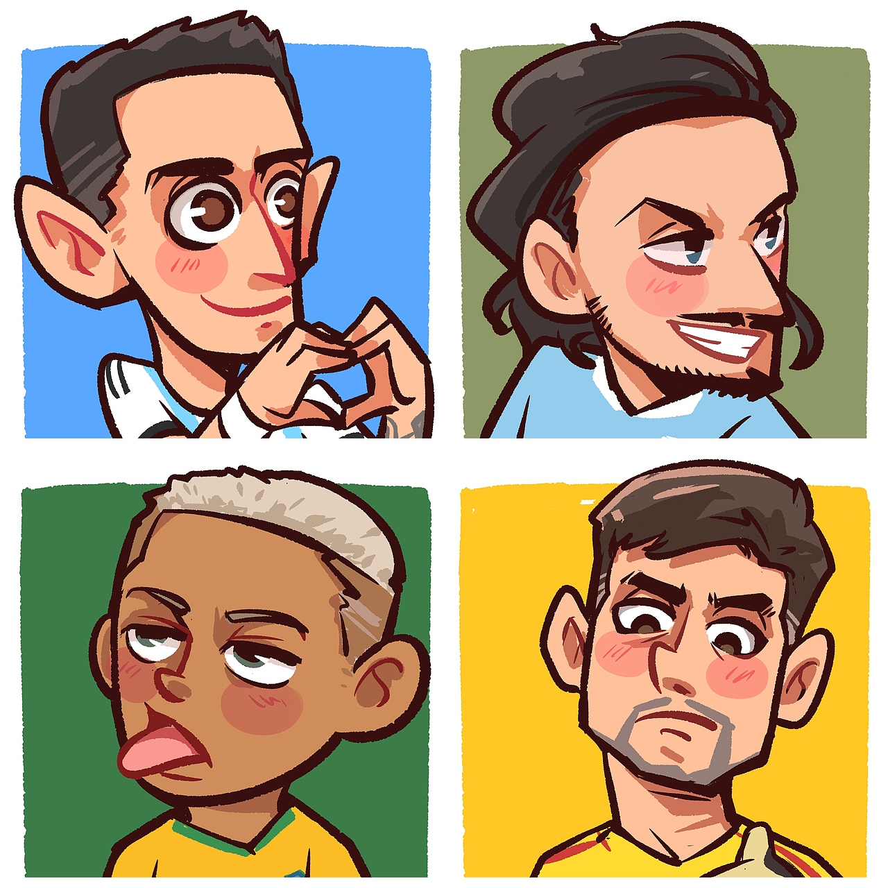 手绘世界杯q版球星头像