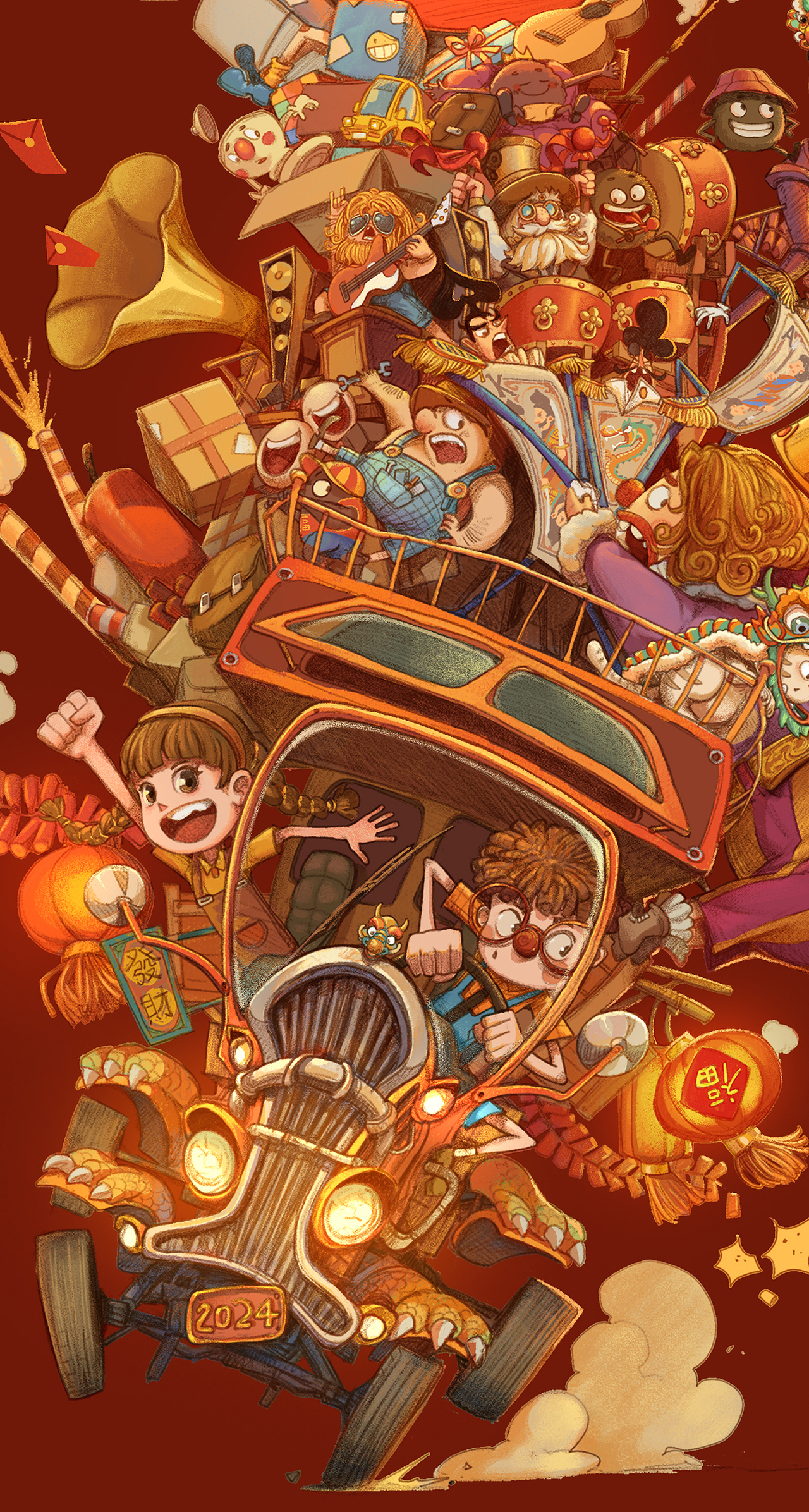 一张龙年贺图壁纸（图ZMzYwNDgwODA0） - 创作习作 - 站酷设计师肥猫牛奶原创素材 - 站酷ZCOOL