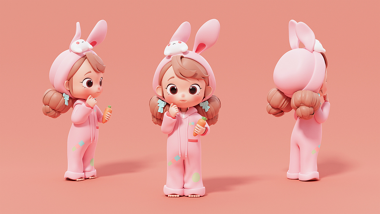 兔子女孩潮玩IP全案/吉祥物设计（图ZMzUwNjgwNDI0） - IP形象 - 站酷设计师颜川品牌设计原创素材 - 站酷ZCOOL