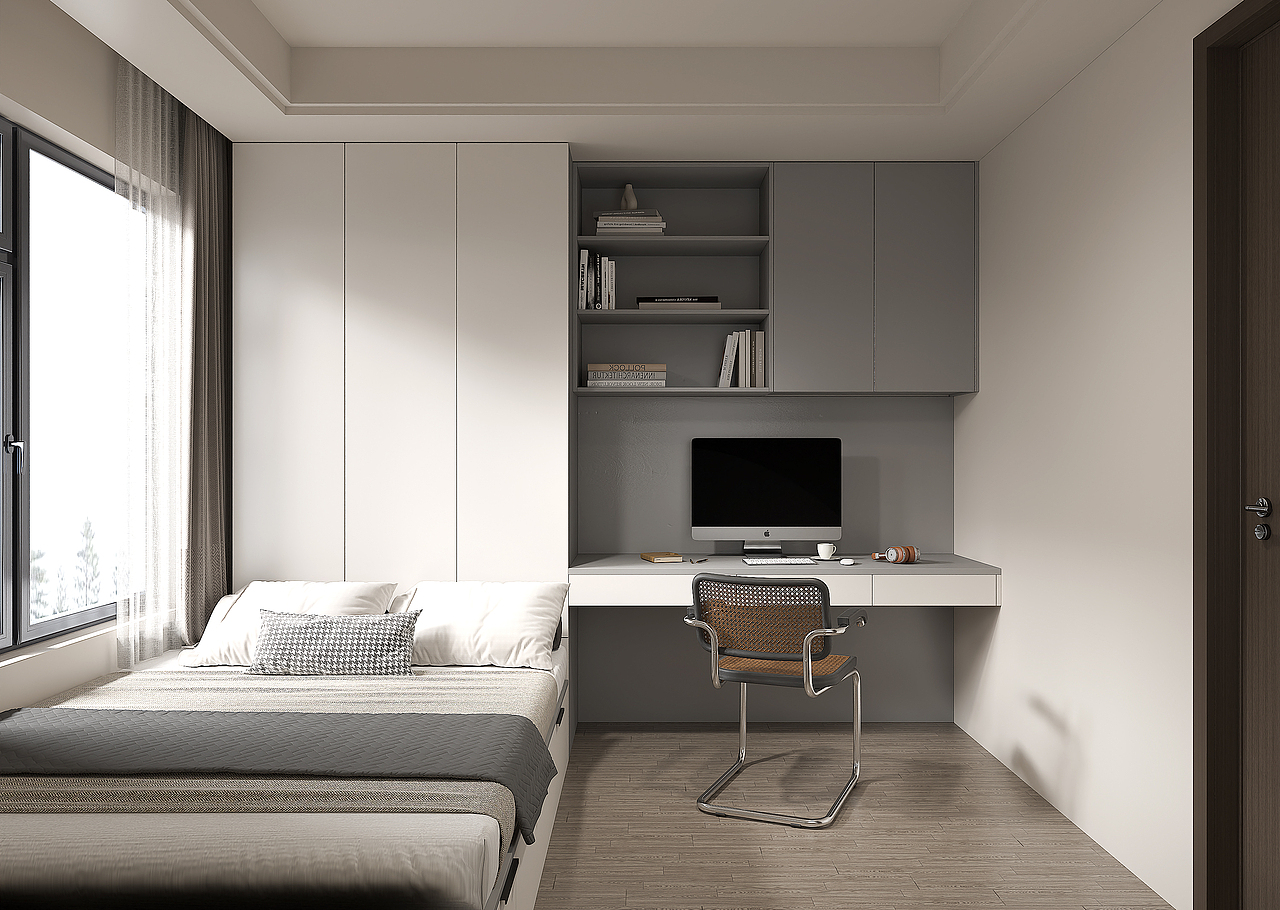 现代极简 黑白风格  整装家居 客厅厨房 餐边柜