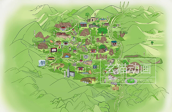 生态旅游手绘景区地图市县卡通地图全域旅游设计开发（图ZMzA5MzExNTQ4） - 景观设计 - 站酷设计师玄猫小动画原创素材 - 站酷ZCOOL