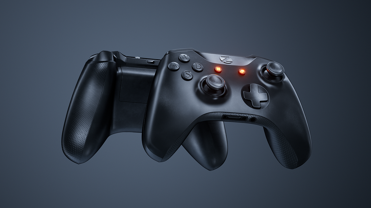 游戏手柄 暗调打光