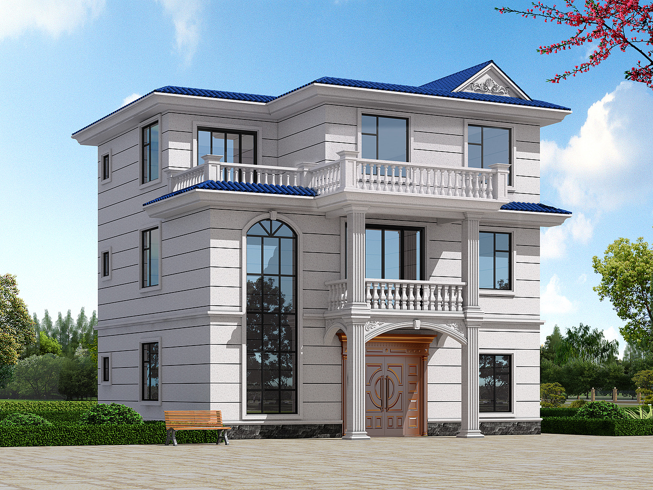 室外外墙效果图,