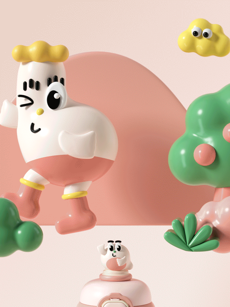原创IP保温杯产品动画渲染全流程
