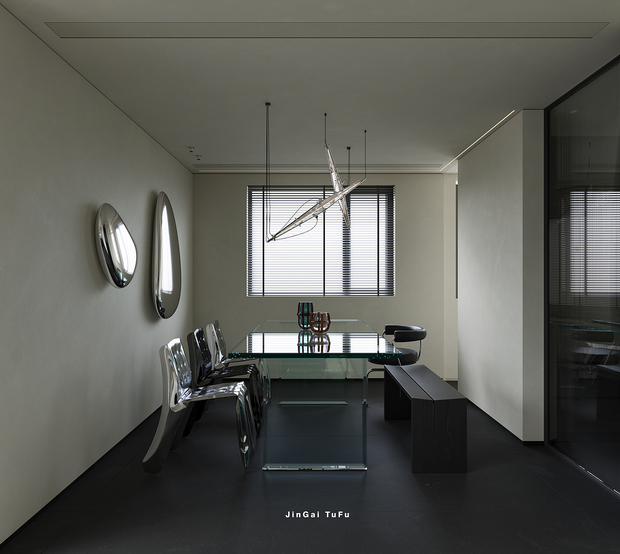 黑白灰调·现代简约客餐厅设计（图ZMzY4NDM2NzAw） - 家装设计 - 站酷设计师图夫x金该_效果图原创素材 - 站酷ZCOOL