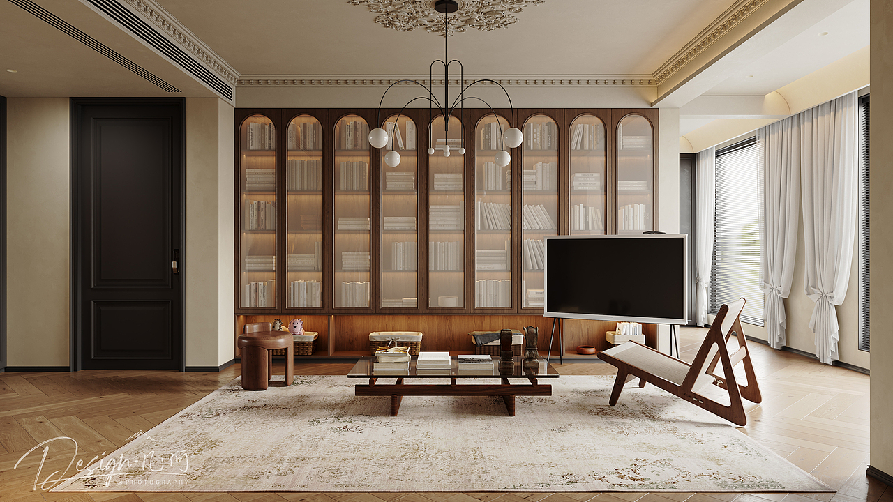 几何空间视觉表现 | 奥莱壹号院轻法中古风客餐厅