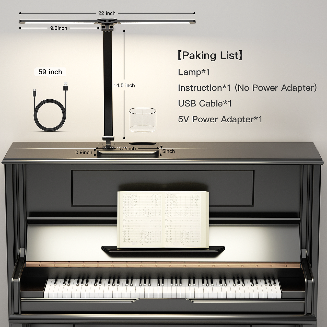 亚马逊 三头灯RGB渐变台灯