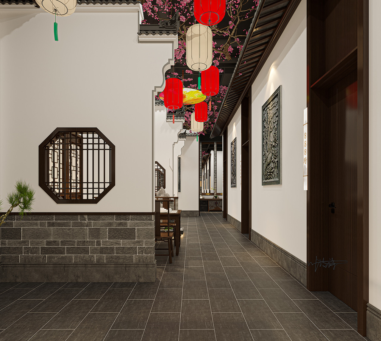 中餐厅设计|徽派建筑古风餐厅