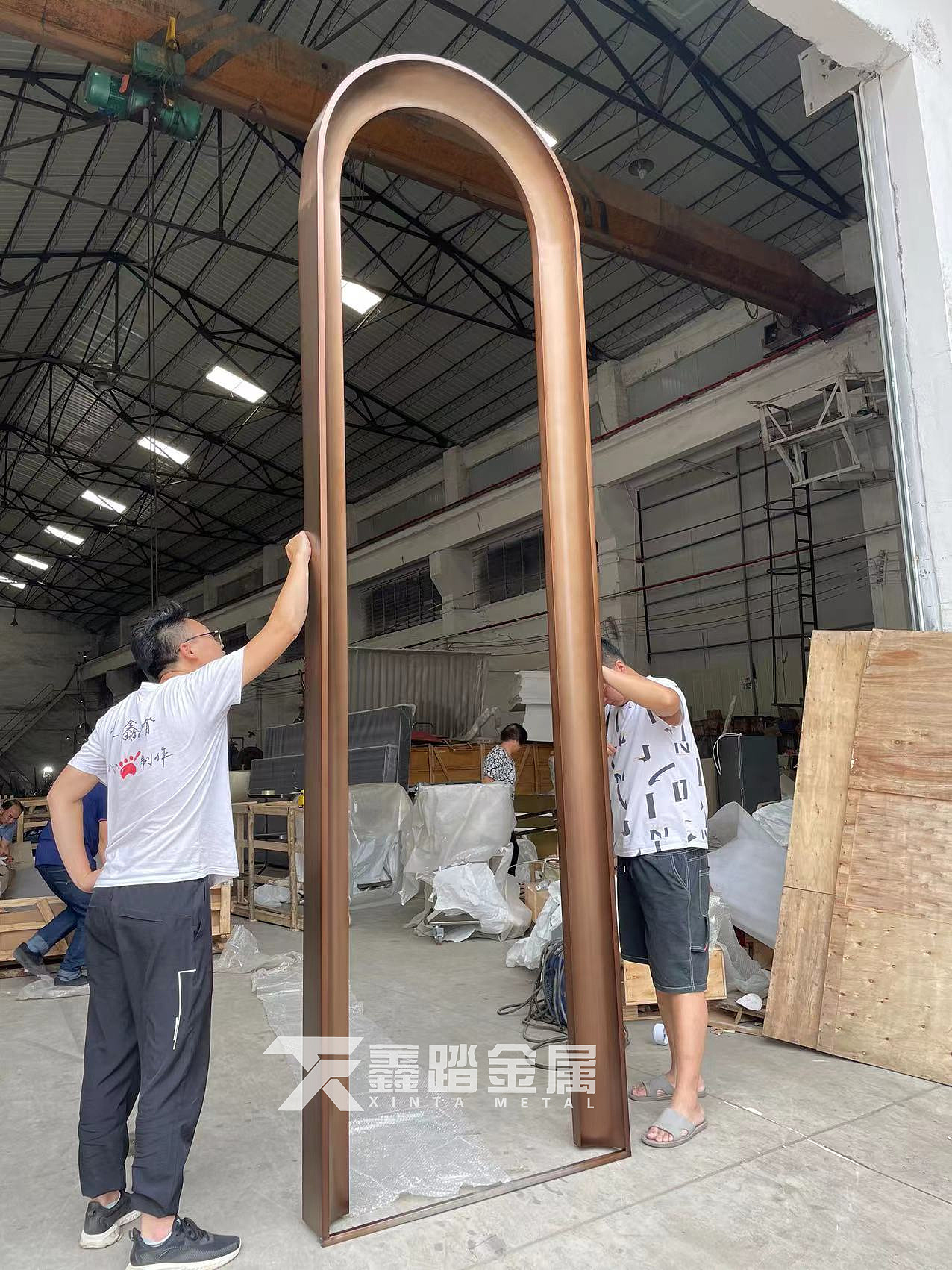 售楼部酒店大堂曲面不锈钢门套 定制弧形不锈钢门套