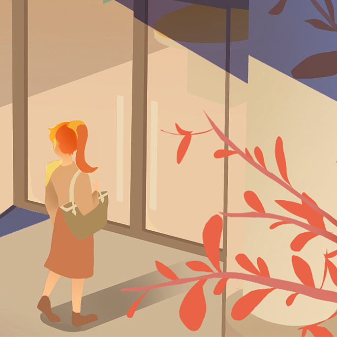 【LiAN】马尾咖啡宣传画