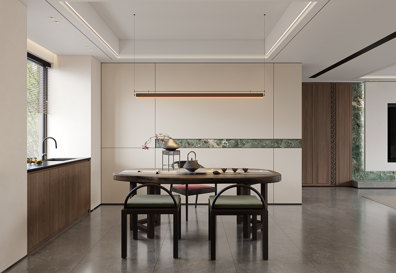 新中式别墅 中式客厅（图ZMzQ0MDczMTI0） - 家装设计 - 站酷设计师痞老蟹原创素材 - 站酷ZCOOL