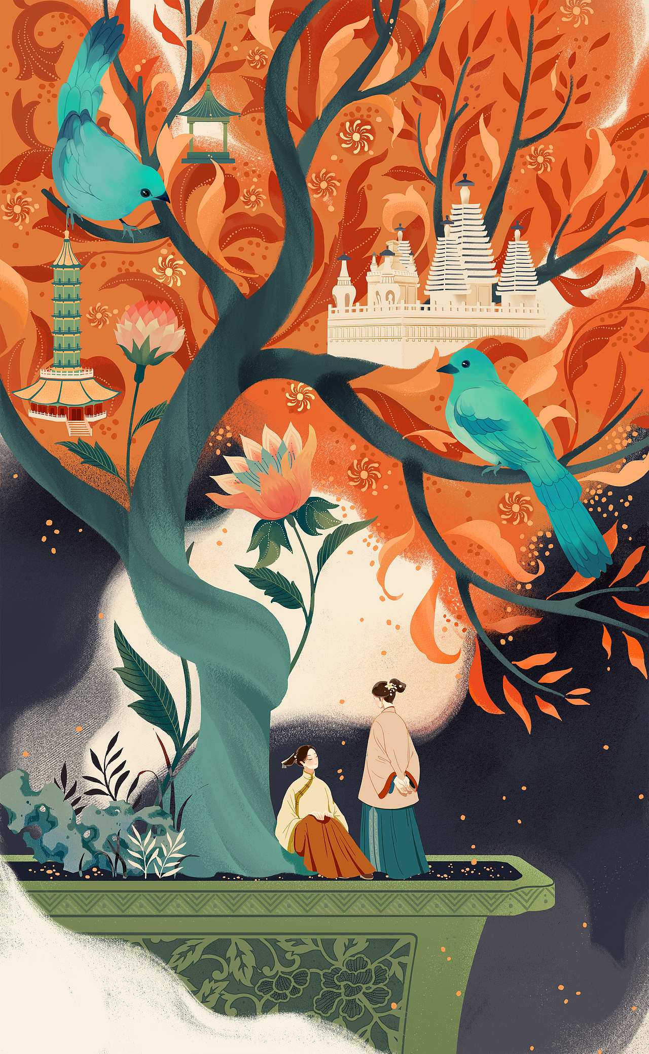 香山天坛 秋 冬天（图ZMjk2MzM4MTI0） - 艺术插画 - 站酷设计师雪绒巷原创素材 - 站酷ZCOOL