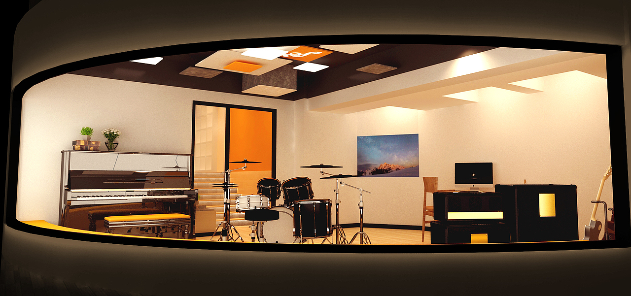 一家小型音乐工作室 