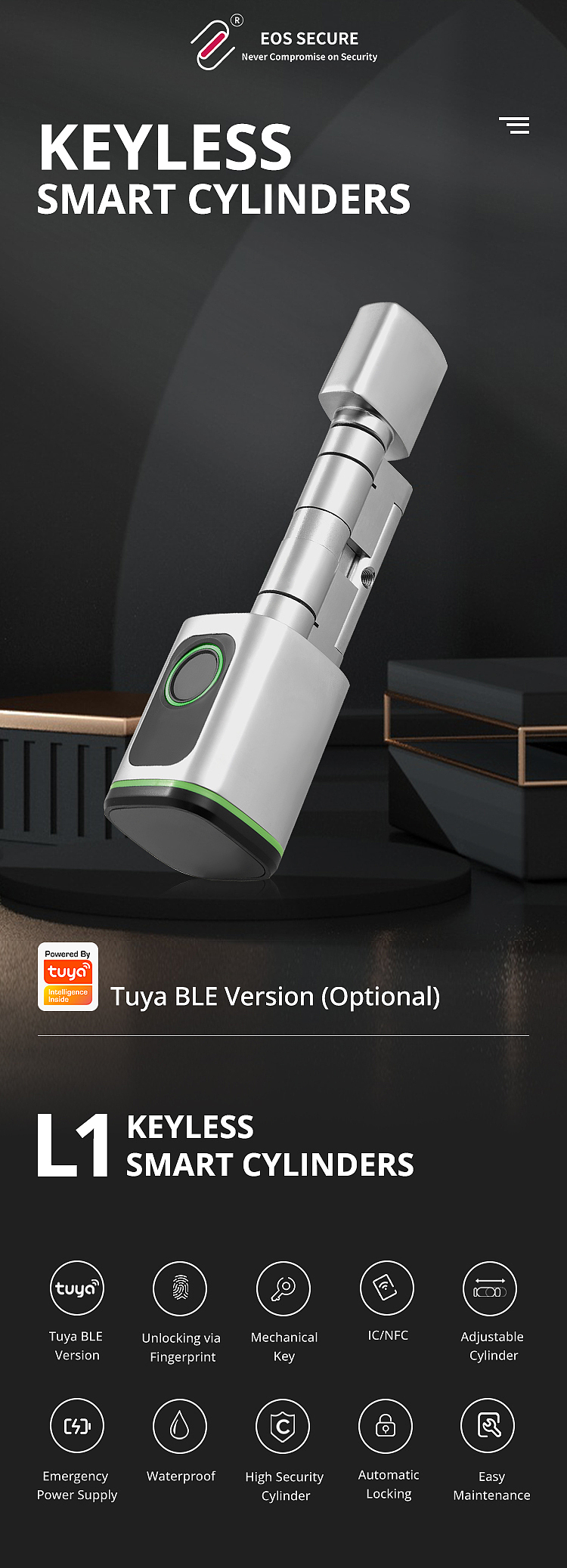 电商 | 阿里巴巴亚马逊智能锁锁芯详情页A+