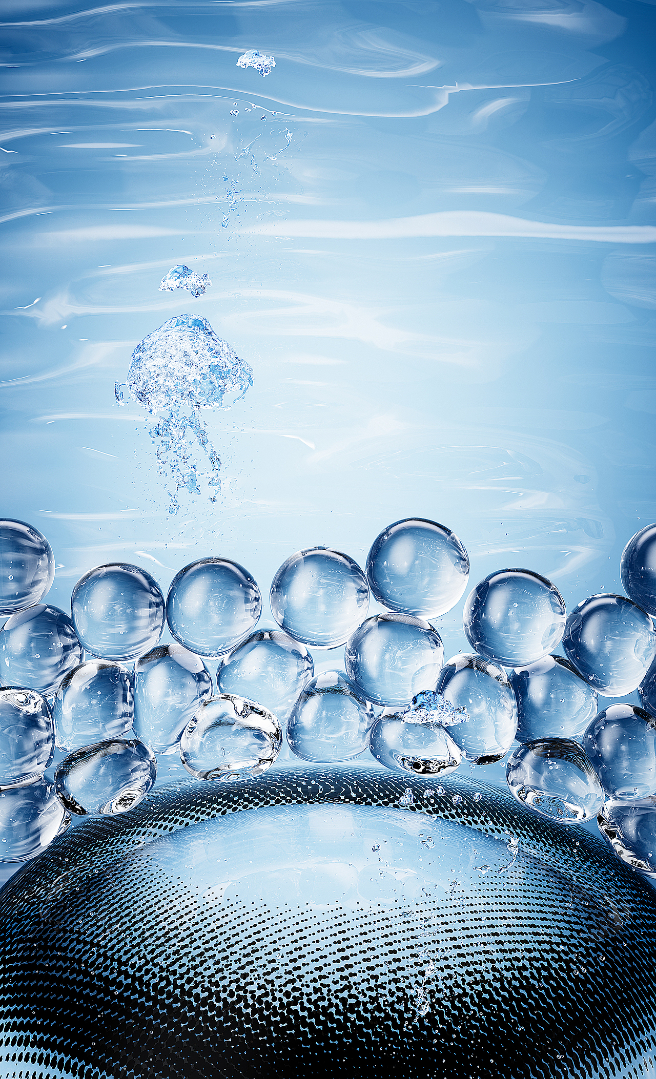 冰感生物/美瞳渲染 隐形眼镜场景/水/美妆化妆品渲染