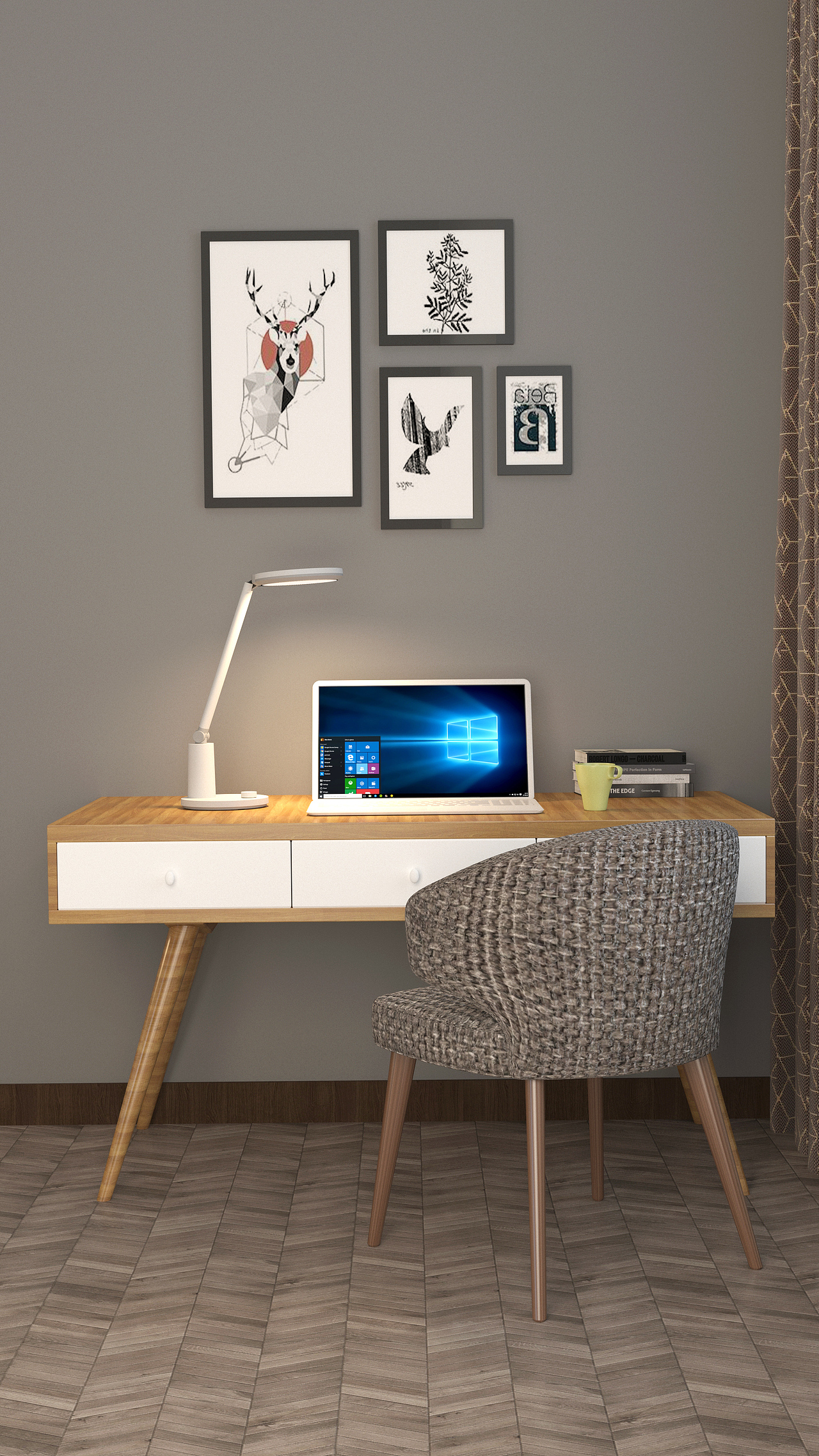 台灯渲染 场景渲染