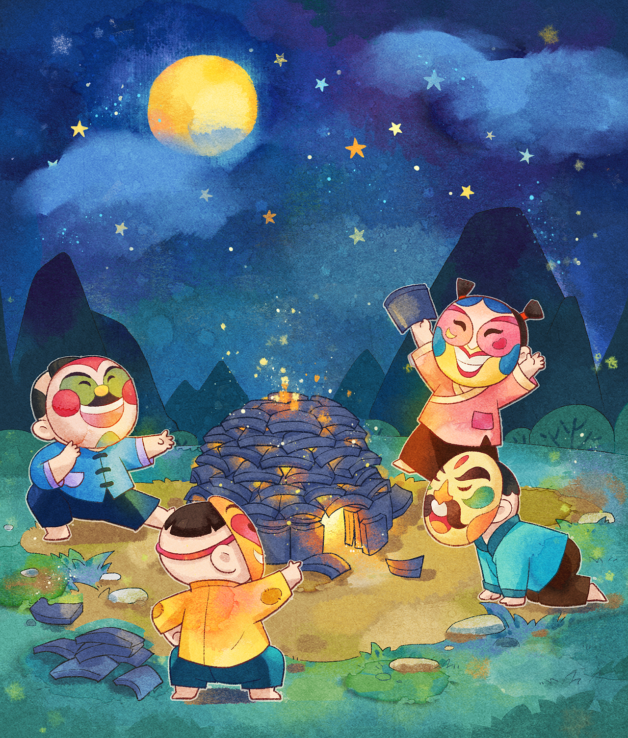 24节气水彩风插画-秋季篇（图ZMzU0OTM0Mjk2） - 儿童插画 - 站酷设计师TUZI_tuzi原创素材 - 站酷ZCOOL