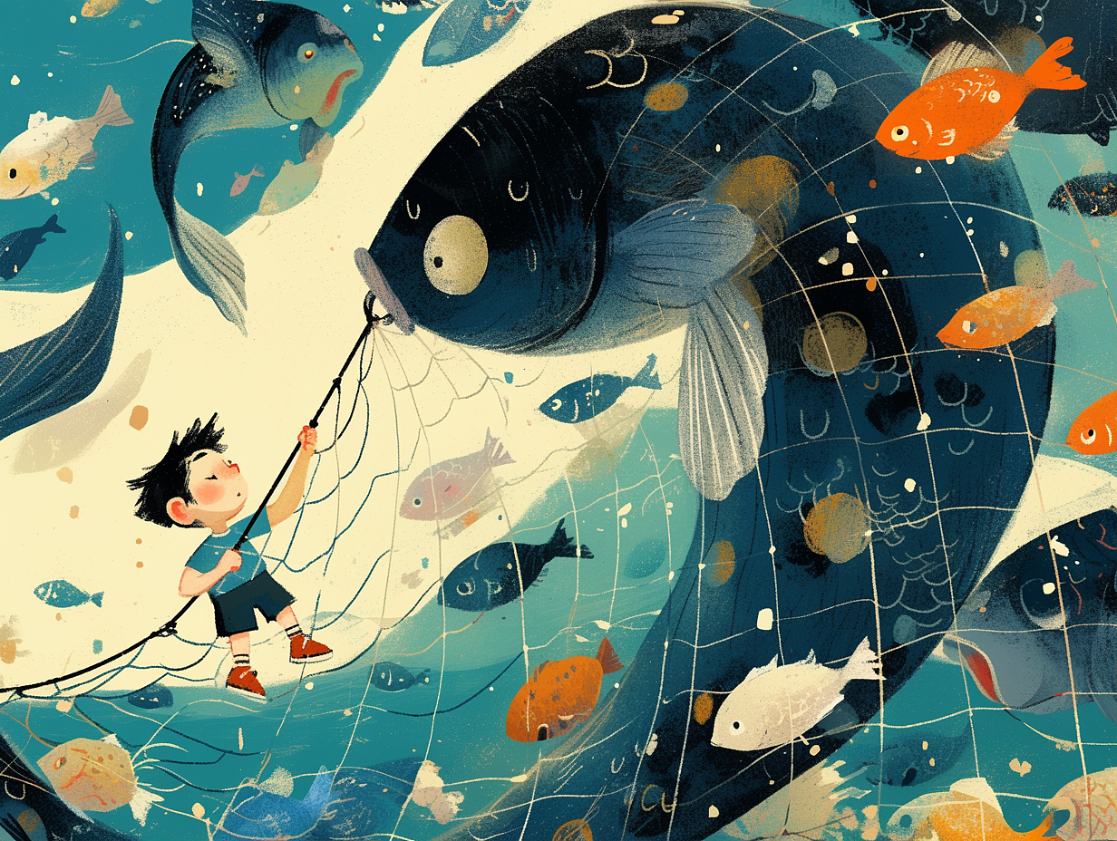 捕鱼与少年（图ZMzY2NjUxMjI4） - 绘本 - 站酷设计师能力棒001原创素材 - 站酷ZCOOL