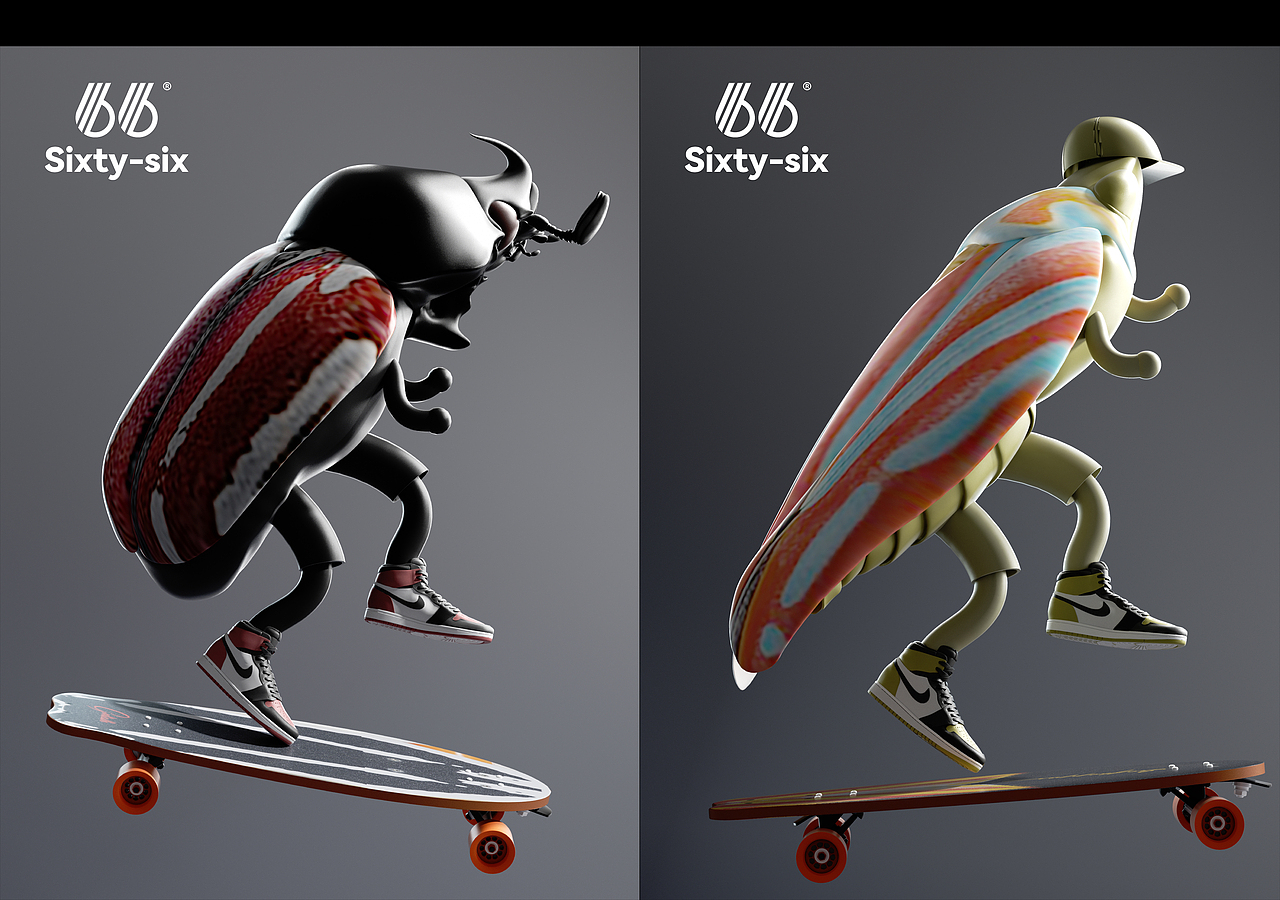 滑板海报-昆虫创意海报