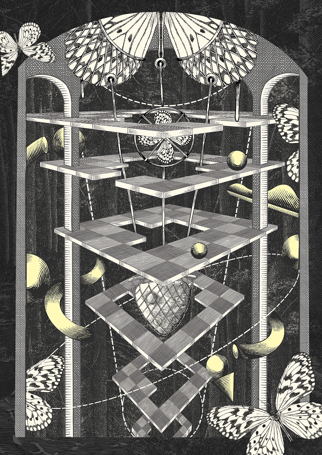 ”三角形月亮学说“系列插画（图ZMzY2NjEwMzY4） - 艺术插画 - 站酷设计师凯旋z原创素材 - 站酷ZCOOL