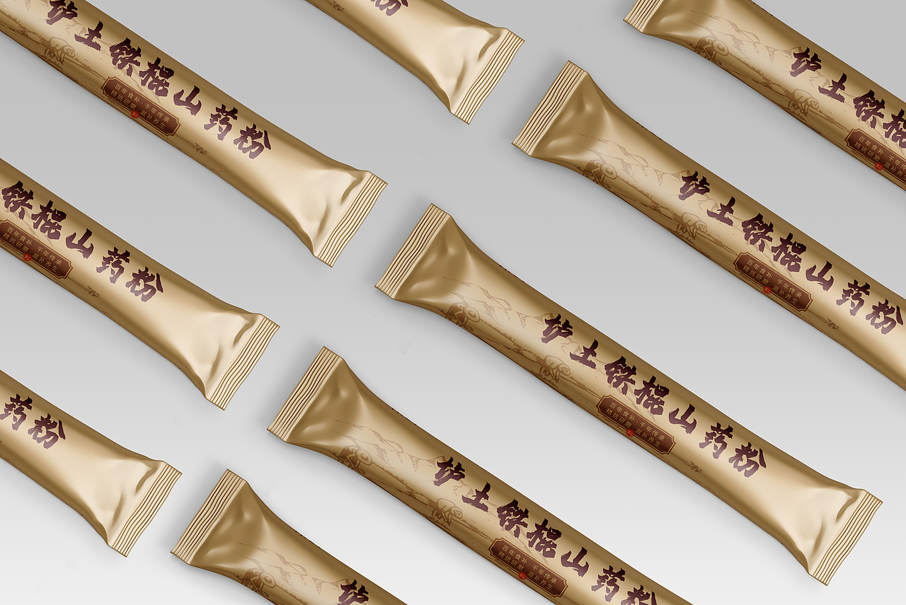 彩腾×垆土铁棍山药粉 包装设计 养生复古