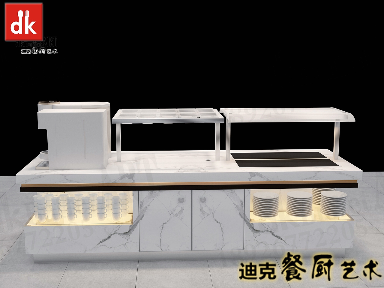 迪克品牌自助餐台 酒店移动式布菲台 食堂取餐线打餐台