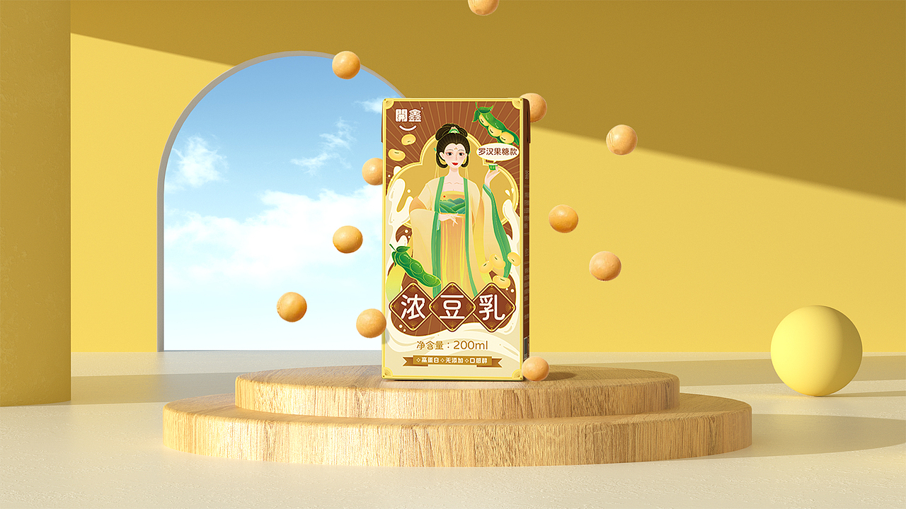 開鑫浓豆乳包装设计——国风豆乳，古韵今味