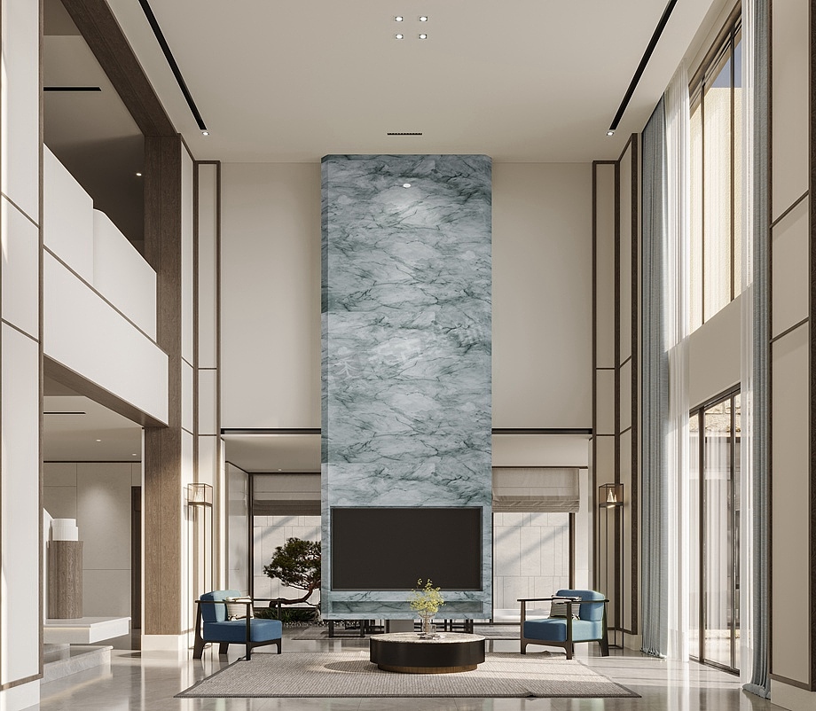 恒大御景半岛装修案例,800㎡双拼别墅设计图,天古装饰