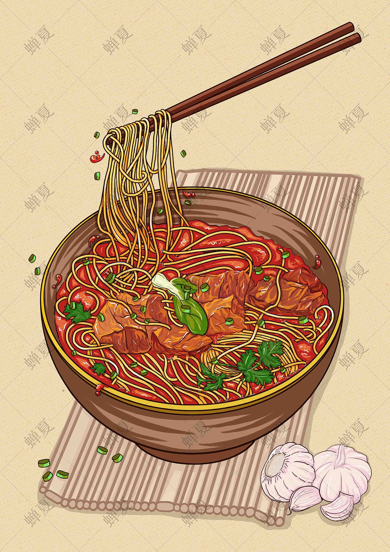來一碗面（圖ZMzA1MTQzNjY4） - 商業(yè)插畫 - 站酷設計師金玉的呆毛原創(chuàng)素材 - 站酷ZCOOL