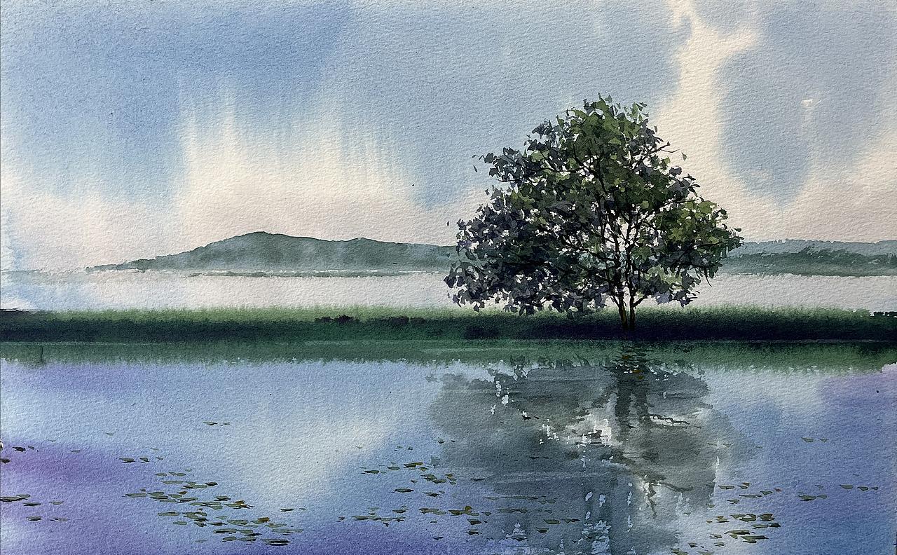 水彩风景——夏树生非花(2022 夏日里的树先生们)