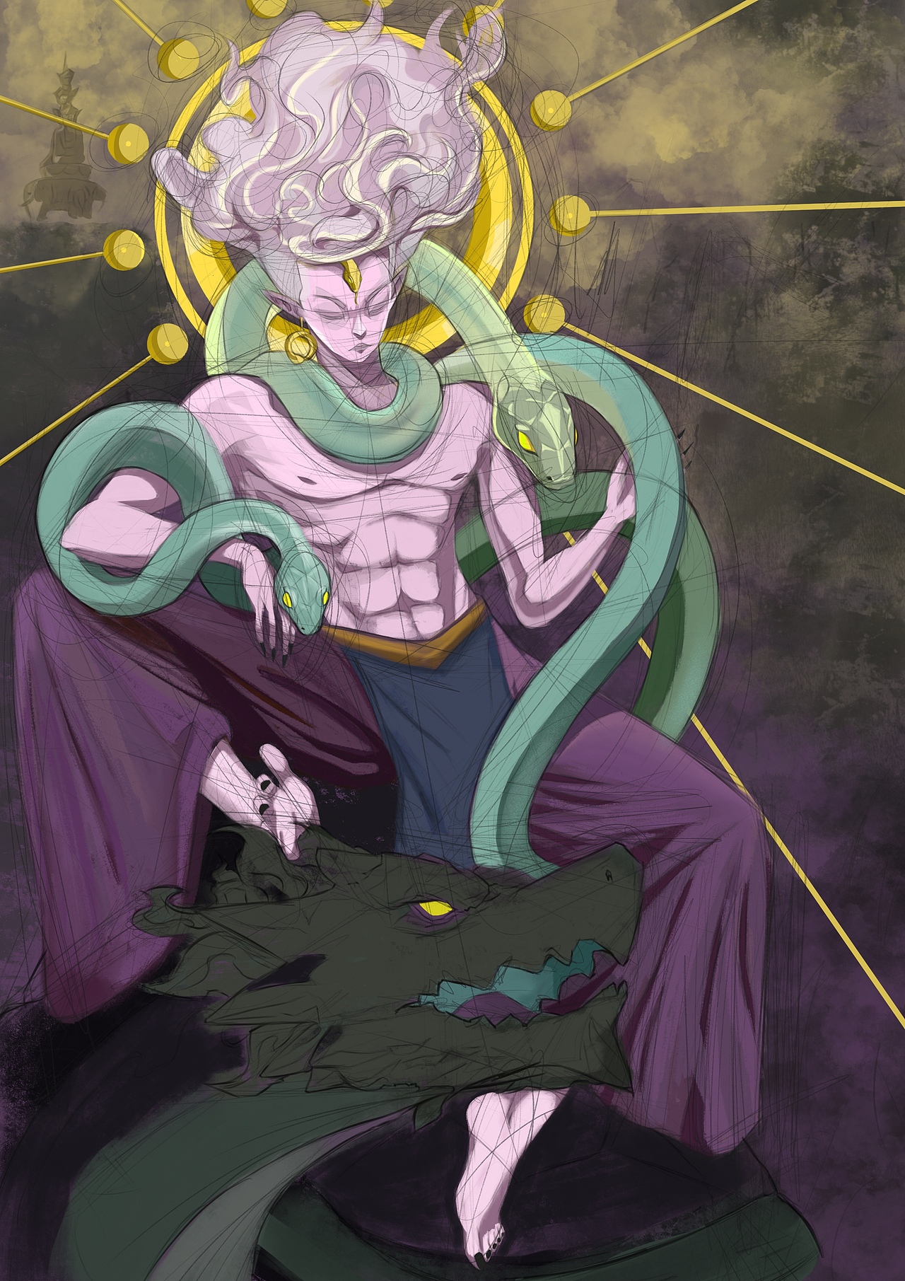 临摹黄师虎老师四神兽-玄武