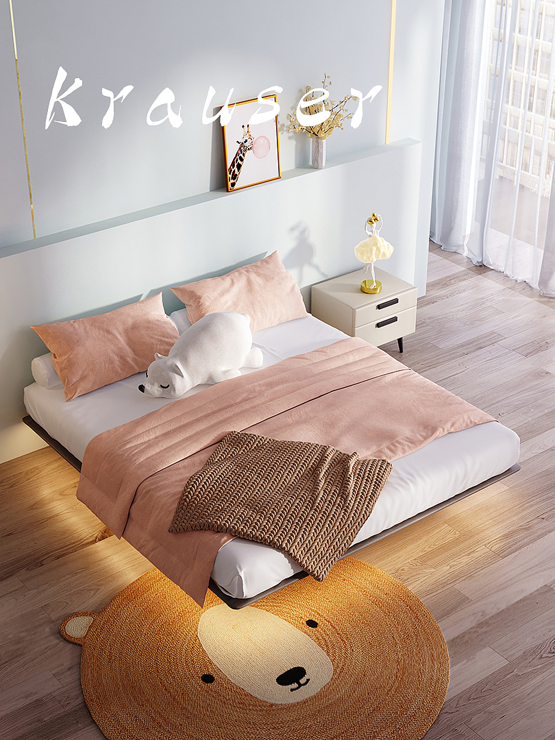 Krauser 效果图表现-意式极简 儿童风格床表现