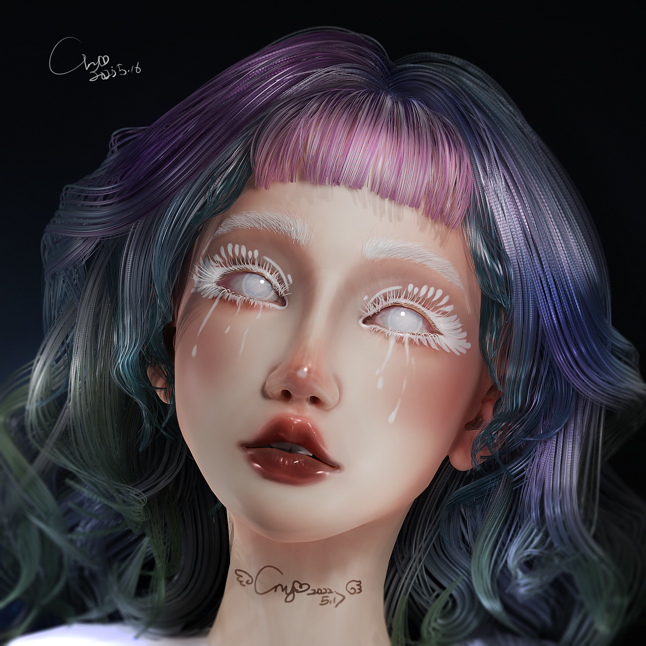 美少女肖像制作 in BLENDER