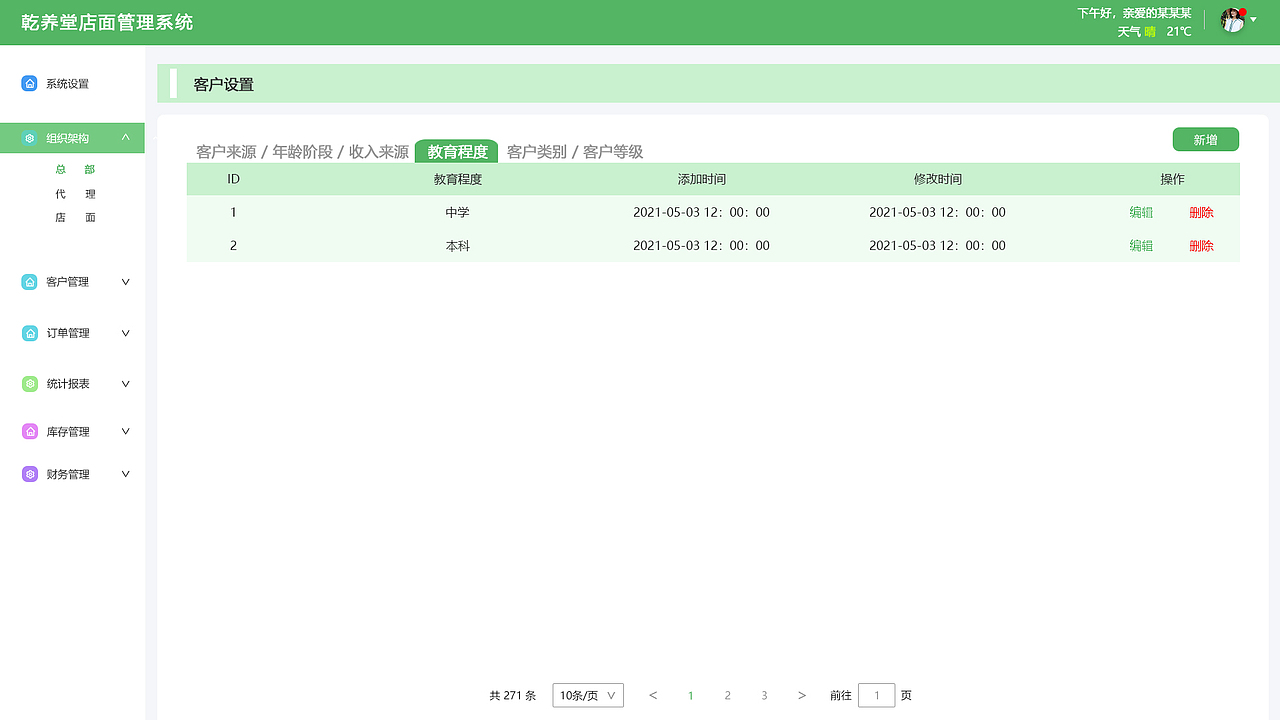 乾养堂医药CRM后台系统/大数据可视化监控