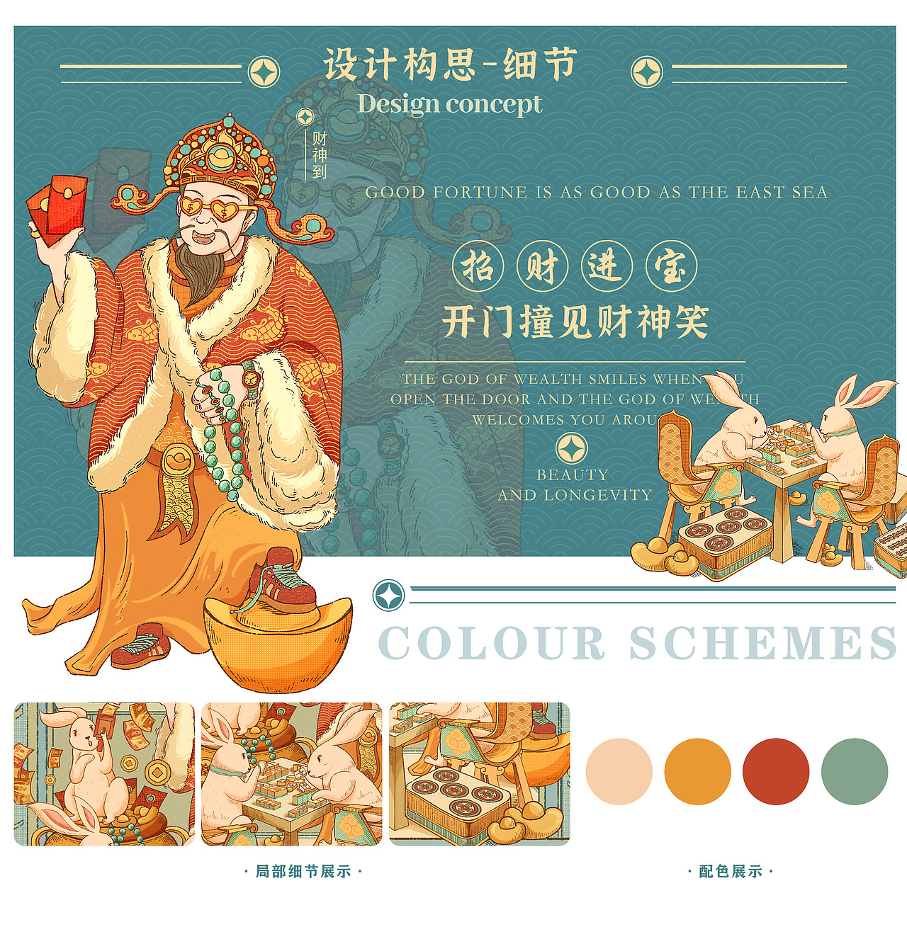 兔年五福多福系列—福禄寿 财神 月老 灶神