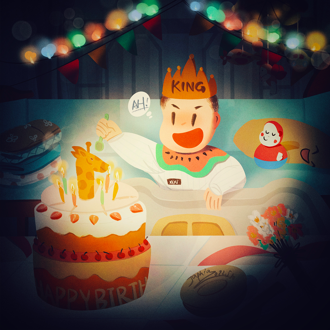 #WOW 1周岁啦！（图ZMzE0NDU3ODg4） - 儿童插画 - 站酷设计师Japhia原创素材 - 站酷ZCOOL