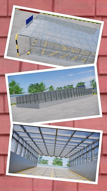 地下车库出入口雨棚设计效果图S2023