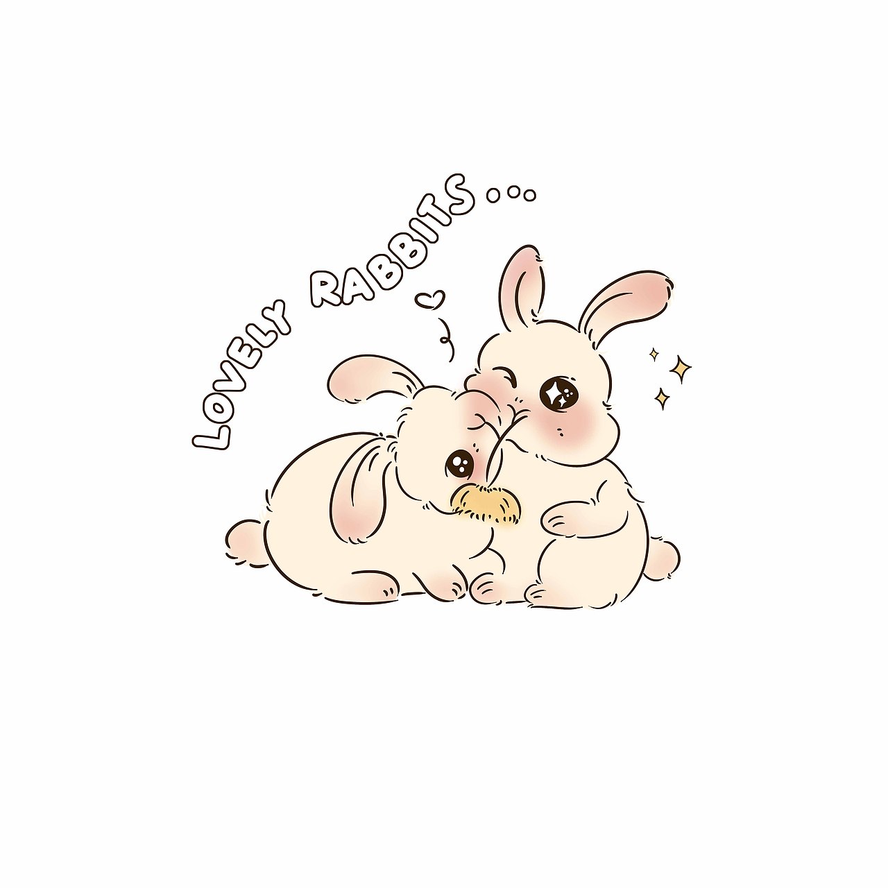 卡通兔子印花图案设计 原创 家纺 文创