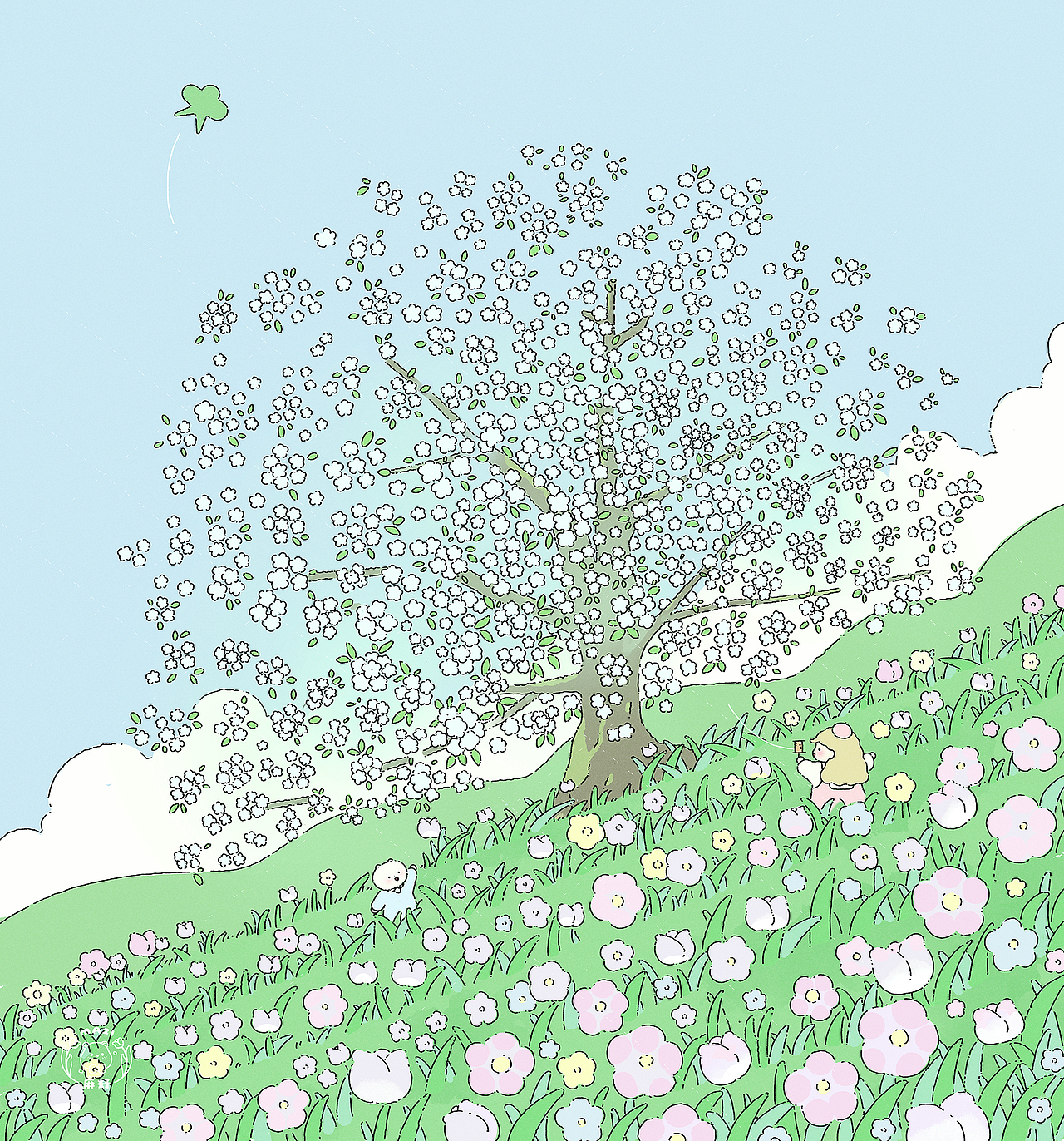 春天开满的小碎花（图ZMzMzMjQyODM2） - 商业插画 - 站酷设计师MAZI麻籽原创素材 - 站酷ZCOOL