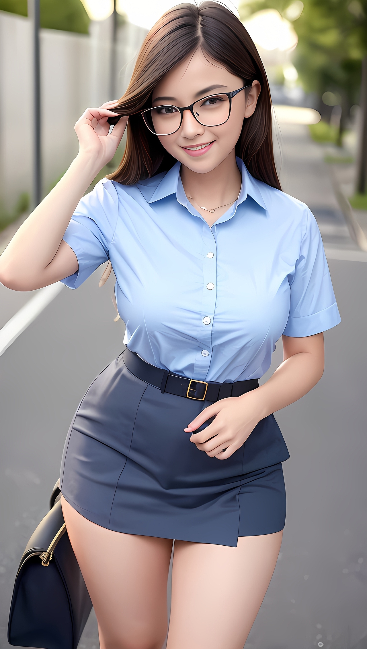 AI手机壁纸【纯欲美女】第1弹【街拍】 喜欢拿走