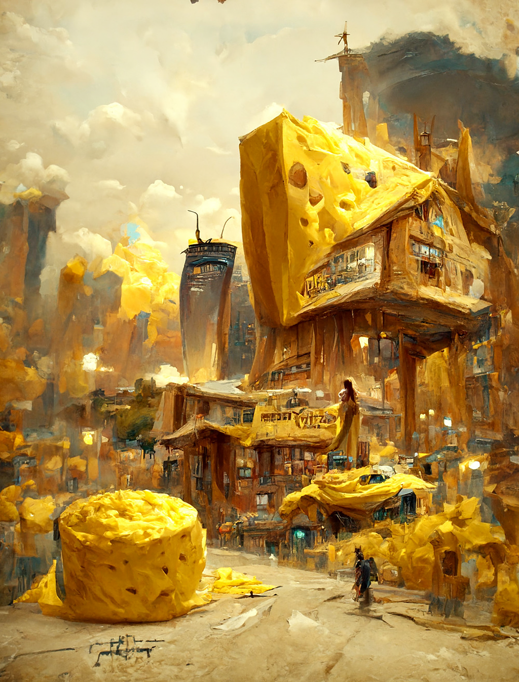 AI绘画-奶酪城市